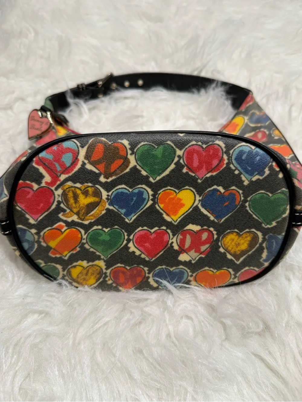 Vintage Y2K Dooney & Bourke Crayon Colors Hearts Small Shoulder Bag Purse